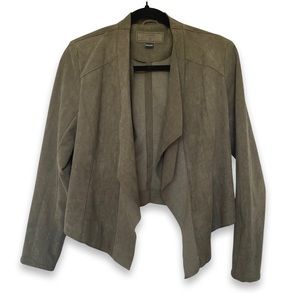 Blank NYC Faux Suede Open Front Draped Jacket Size Small